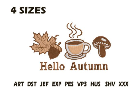 Hello Autumn Coffee Embroidery Design Review