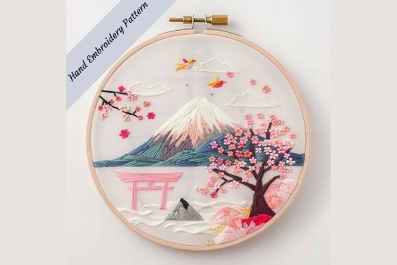 Japanese Landscape Hand Embroidery Patte Review