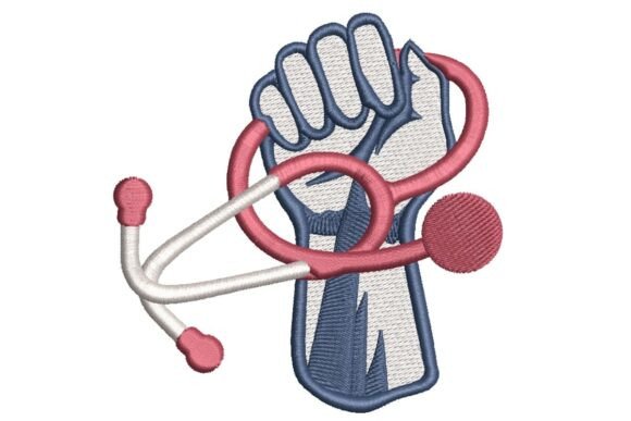 Labor Day Fist with Stethoscope Embroidery Design Review