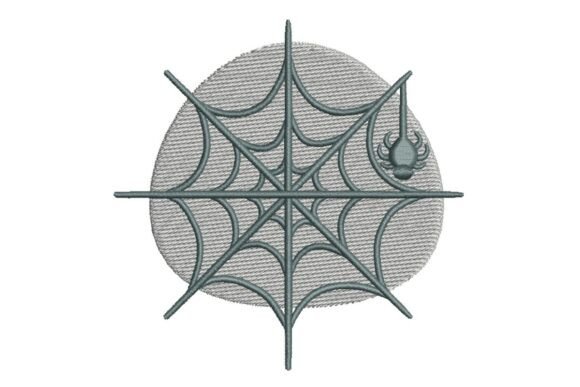 Spooky Spider Web with Spider Embroidery Design